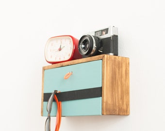 Wall mounted nightstand | Etsy - Vintage floating nightstand - Rustic wood floating shelf - Mid Century wall  shelf with drawer - Custom wall mounted night stand