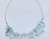 Quartz necklace, Crystal necklace, Chakra necklace, Silver bead necklace, Bohemian Jewelry, Hippie necklace, crystal jewelry, crystals