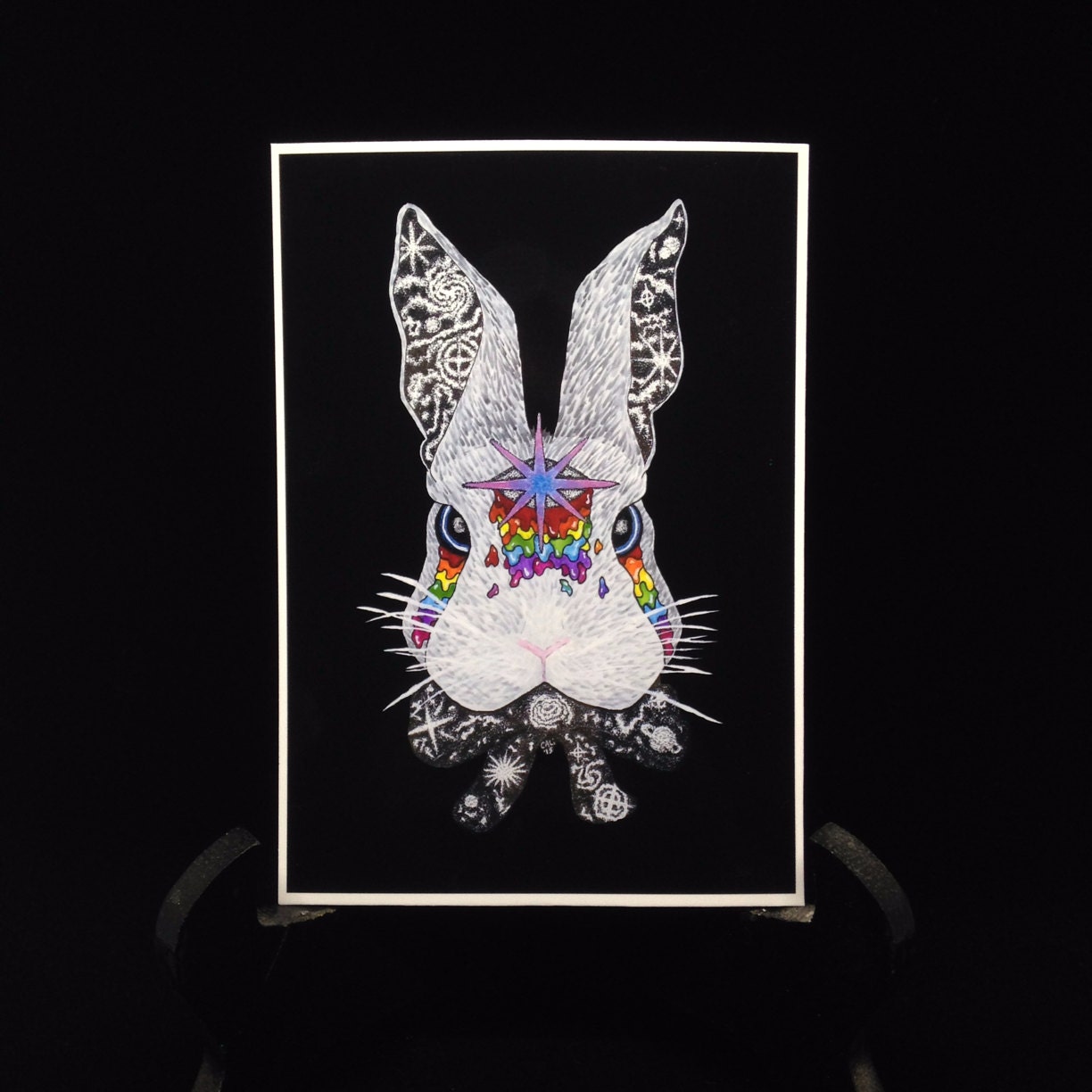Galaxy Bunny Rabbit Rainbow Cosmos Rabbit Space Abstract