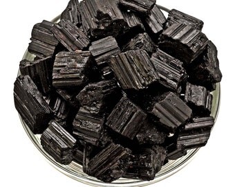 2 Rough BLACK TOURMALINE Large Chunk (Schorl) Natural Protection Healing Crystal and Stone for Jewelry & Crafts #WB1