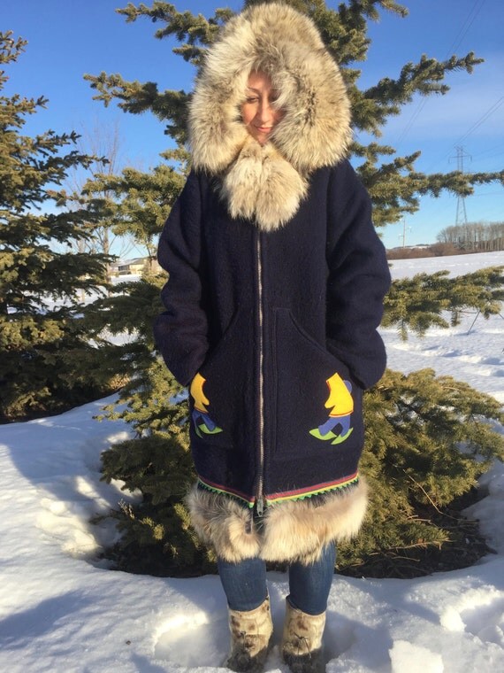 vintage authentic eskimo parka made by hand 60s/70s
