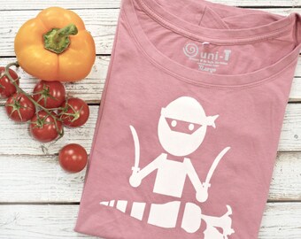 Vegan T shirt, Vegan Ninja, Vegetarian Tshirt, Vegan Tshirt, Bamboo Tshirt, Organic Cotton Tshirt, Graphic Tee Shirt, VEGE NINJA