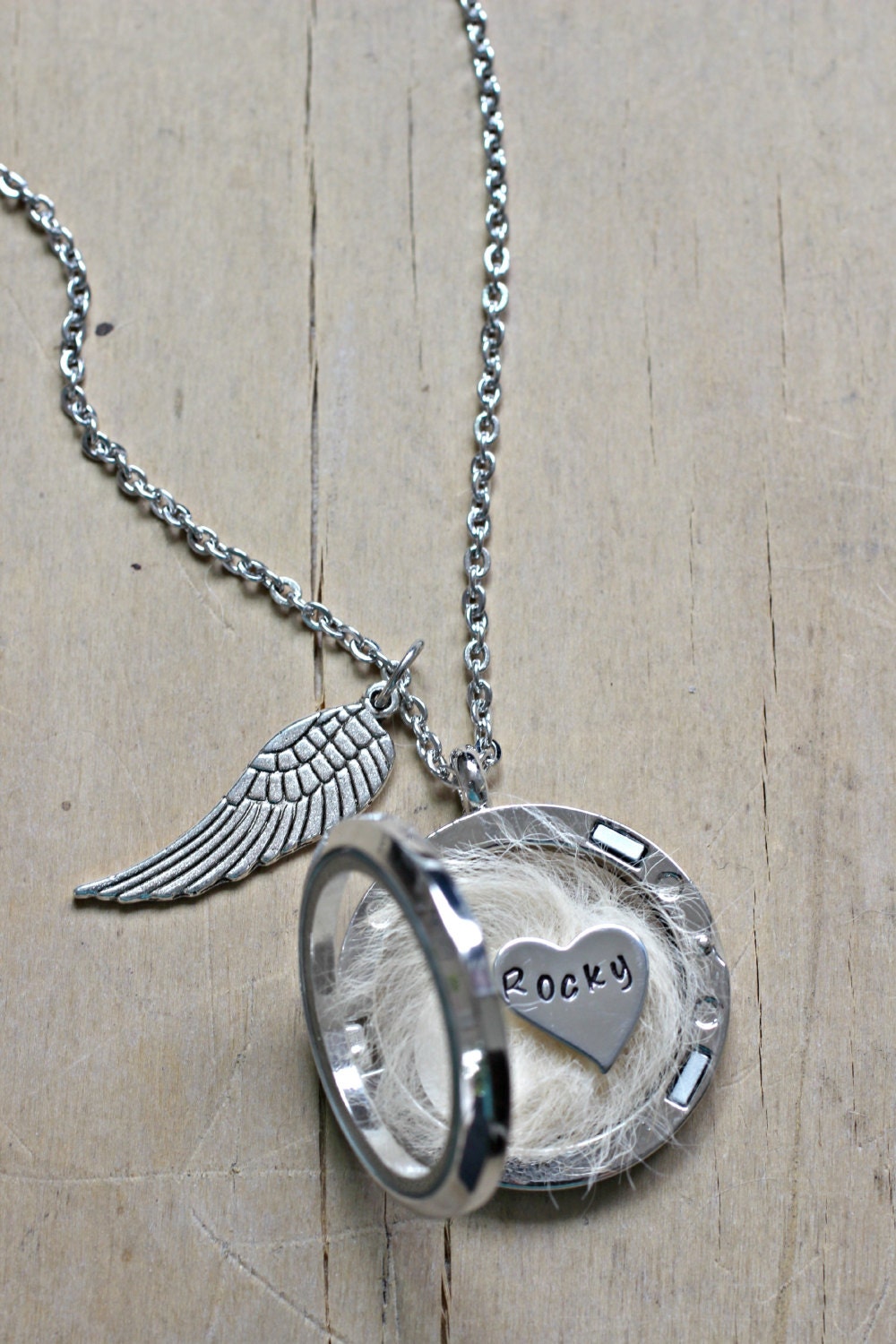 Pet loss Necklace Lock of Hair Necklace Pet memorial gift