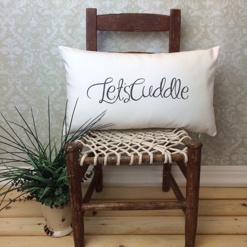 Lets Cuddle Pillow Romantic Pillow Cover Oblong Pillow