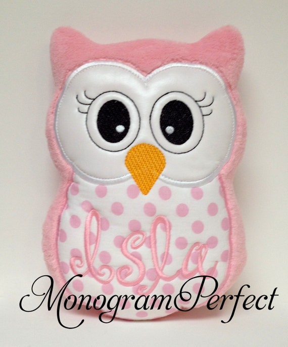 Personalized Monogrammed Stuffed Owl Pillow by MonogramPerfect
