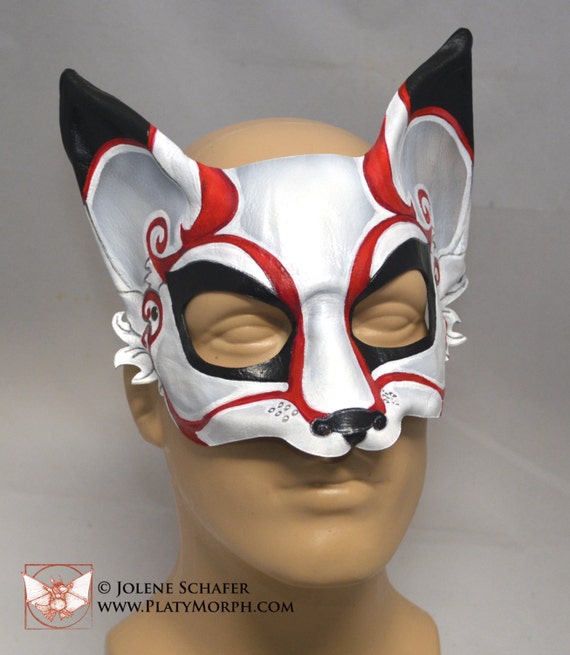 Fox Vixen Leather Kitsune Cosplay Festival Masquerade Mask