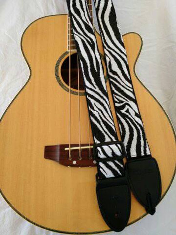 Zebra animal print guitar strap