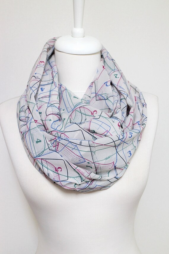 Sewing Pattern Infinity scarf Sewing Template scarf by Aslidesign