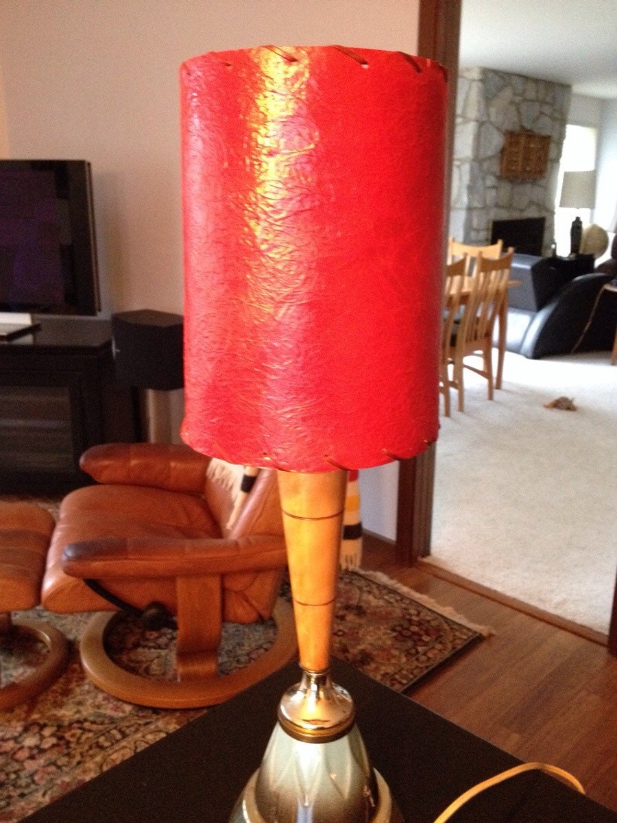 Vintage Fiberglass Lamp Shade Mid century Lighting Retro