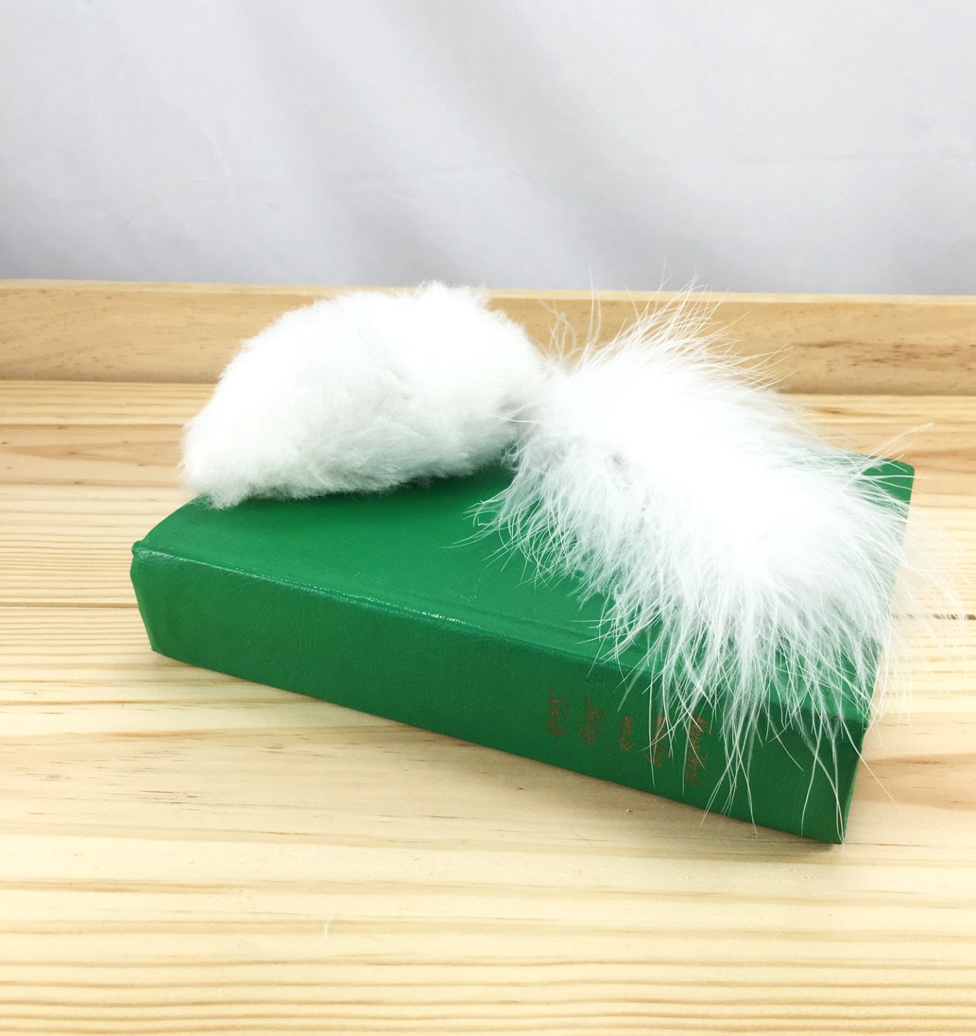 White fuzzy fluffy thing catnip cat toy