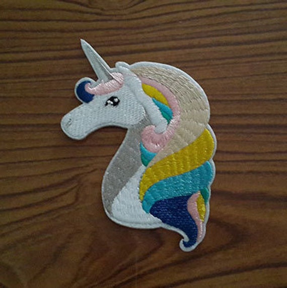 Unicorn Iron On Patch Unicorn Head Applique Embroidered Iron