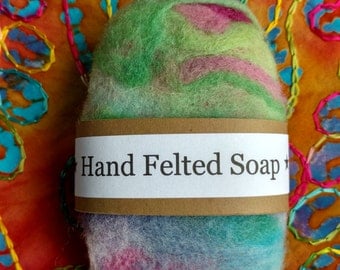 Felted soap, one bar, hand felted soap, Oregon, Pacific Northwest