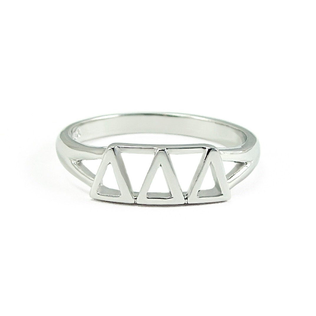 Delta Delta Delta Sterling Silver Ring with by CollegiateStandard