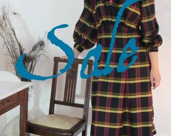 Vintage style dress, tartan 1940's dress, bespoke retro swing dress, made to measure WWII 40's style vintage inspired