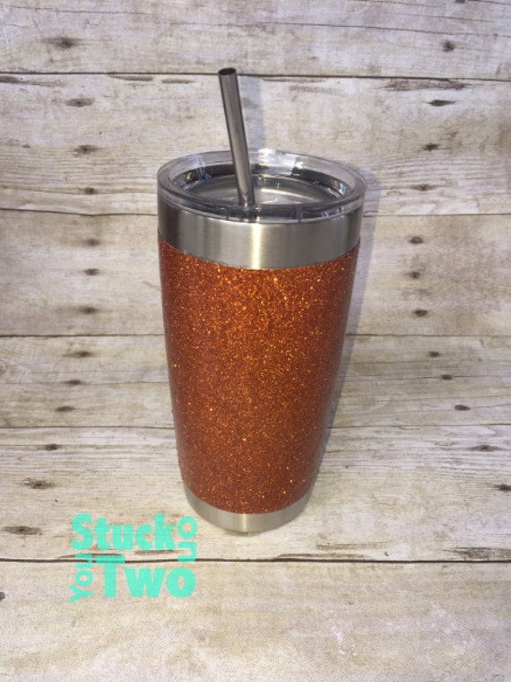 Glitter Stainless Steel Tumbler Burnt Orange by StuckOnYouTwo