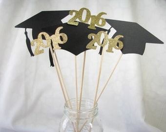 Graduation Centerpieces, Vase Picks, Party, Party Decorations, High School, College, Graduate, Cap & Tassel, Year, Date, Custom - 6