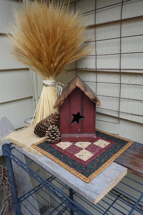 CANDLE MAT Table Runner Primitive Fall Quilt by PrimitivesByCyn