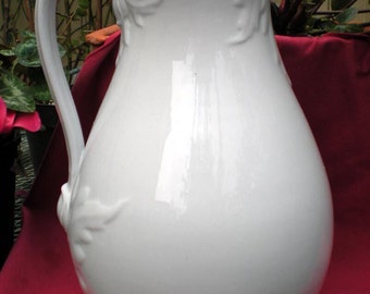 Antique White Ironstone Ewer / Pitcher - Sevres Shape - J Edwards - England - c1870s - Antique Collectible - Farmhouse Style - Collector - C