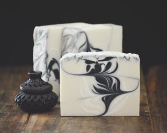 Cashmere + Amber Soap | Homemade Cold Process Soap with Activated Bamboo Charcoal, Artisan Soap Gift Bar, Handmade Vegan Soap, Scented Soap