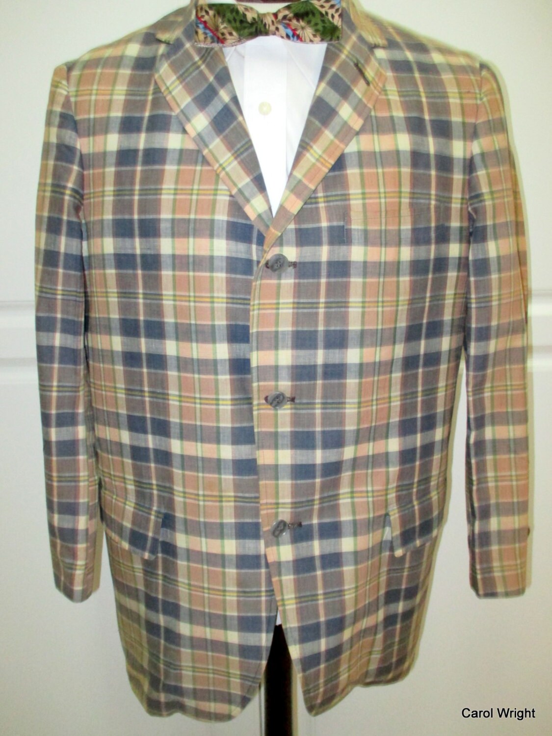 1960's Men's Madras Jacket Blazer Sport Coat