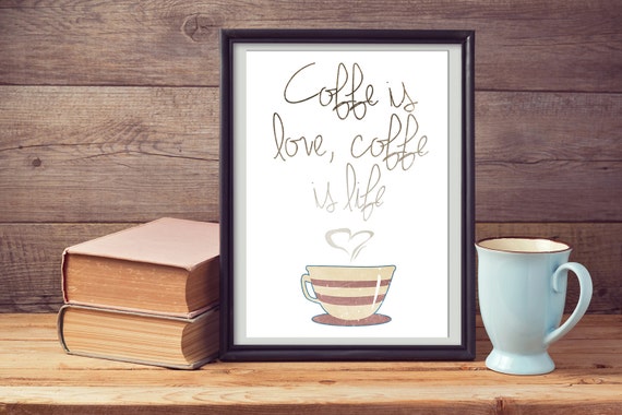 coffee quote printable motivational quote by drawingillustration