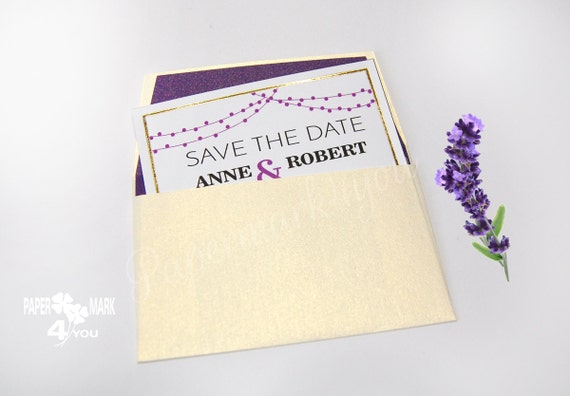 Save The Date Size Business Cards Gold Foil By