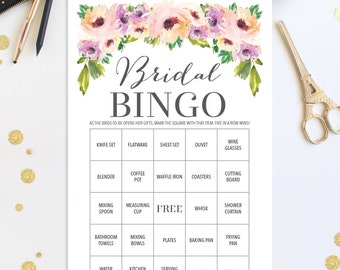 76 Bridal Shower Bingo Games - Wedding Shower Game - Shower Bingo - Popular Shower Games - Wild Flower Bridal Bingo - Instant Download