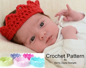 CHRISTMAS CROCHET CROWN Pattern Babies and Adults, Newborn Crown Pattern, Photo Prop Crown, Prince / Princess Crown 8 Sizes crown Pattern Uk