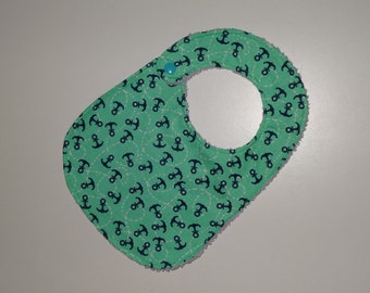 Cotton and Terry cloth bib with clip closure