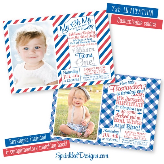 4Th Of July 1St Birthday Invitations 3