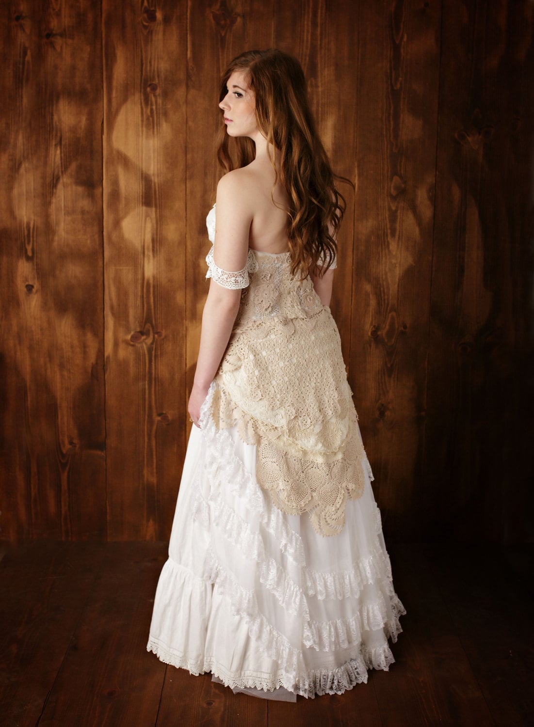 Vintage Lace Wedding Gown Rustic Romance Wedding Gown