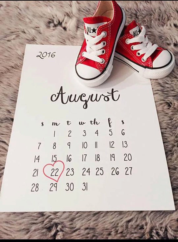 Printable Pregnancy Due Date Calendar Heart Around Date