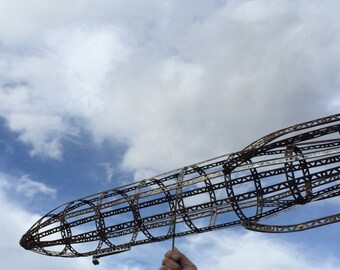 Large Antique Erector Airship Zeppelin Dirigble Model 46 inches long.