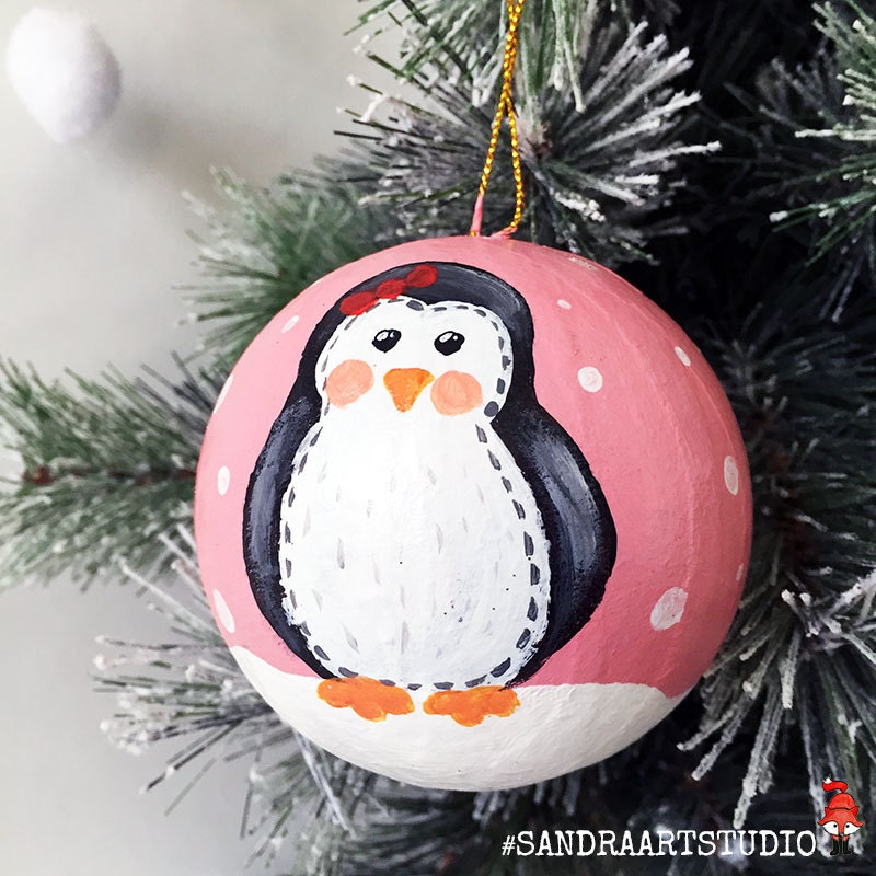 hand painted baby's first christmas ornament