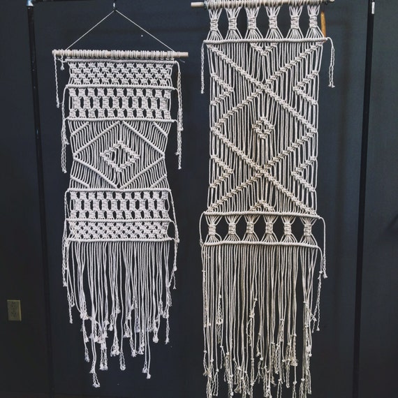 Macrame Panel Wall Hanging Long or Extra Long