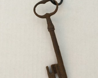 Antique Large French Skeleton Key Rusty Skeleton Key