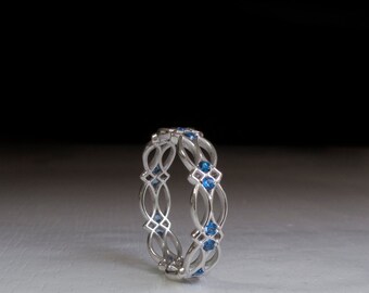 Sterling Silver Celtic Ring - Eternity Ring - Sapphire Ring