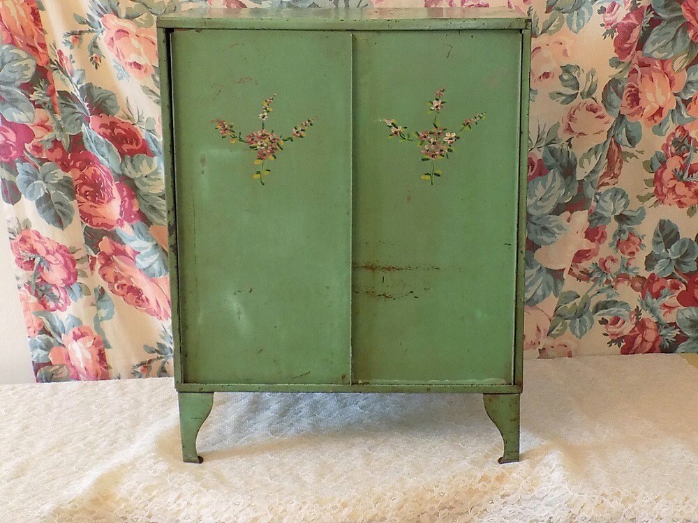 RARE 20 Tall Metal w/ Sliding Doors Vintage