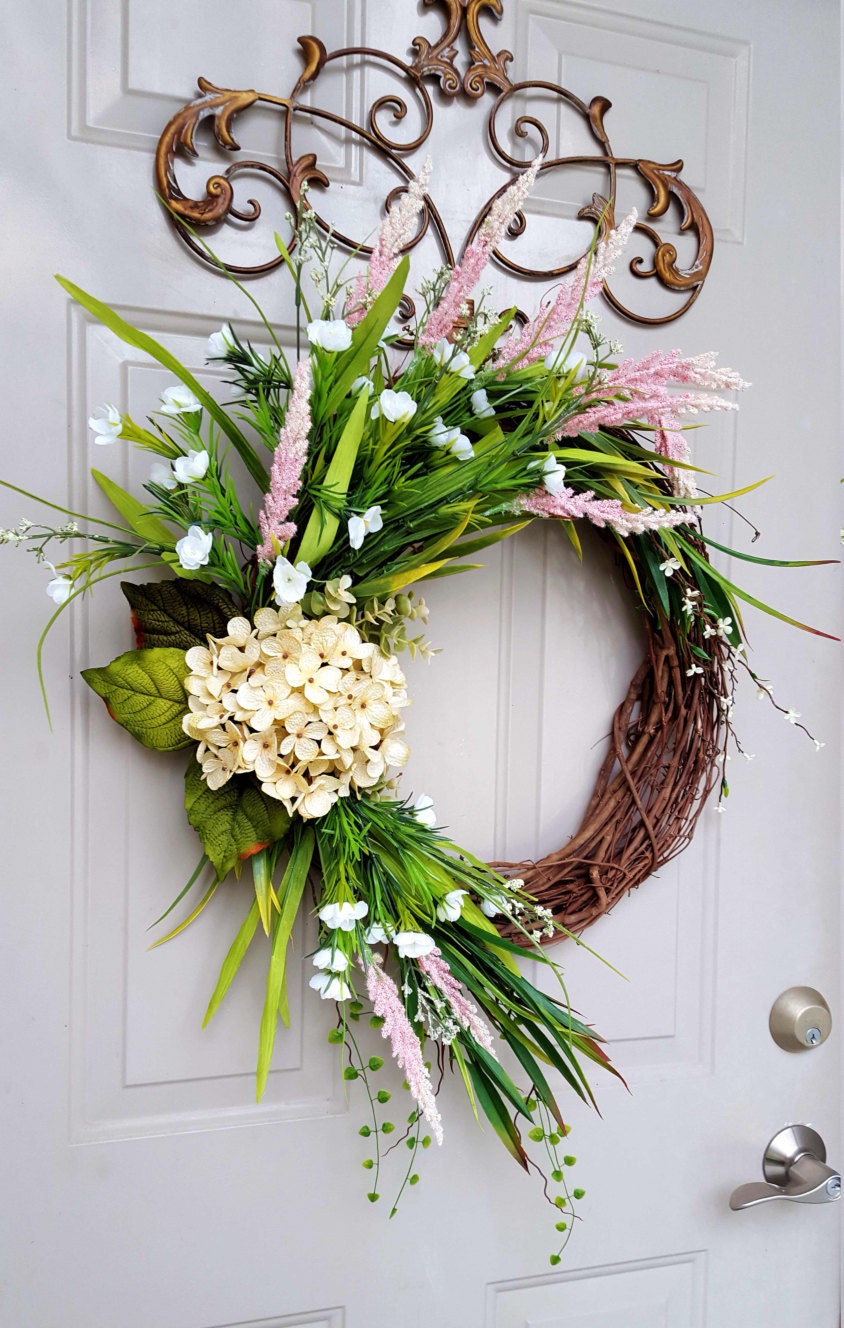 Summer door wreath spring wreath large door by DressUpYourDoor