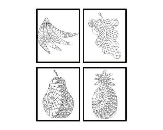 Fruits coloring pages Adult coloring book Adult by hedehede