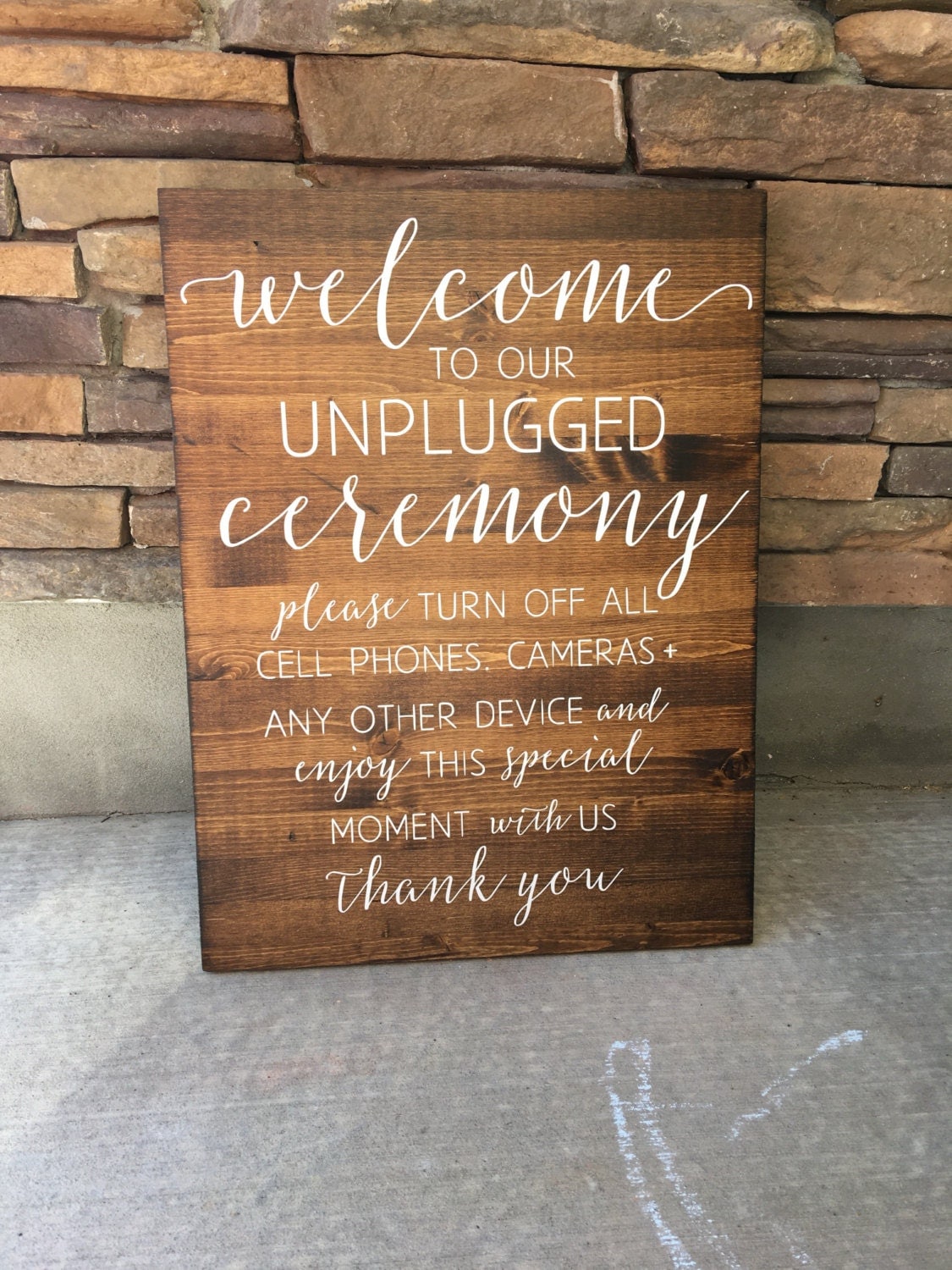 Unplugged Wedding Sign Unplugged Ceremony Sign Rustic Wood