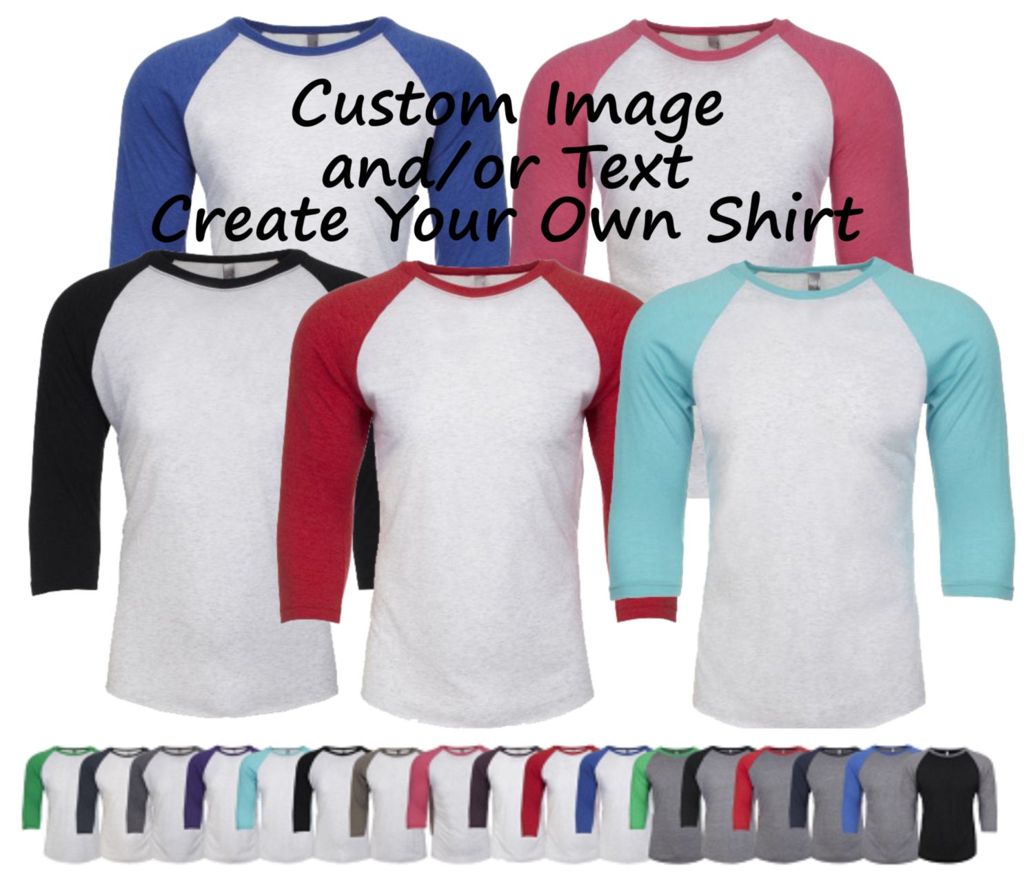 Custom Adult Unisex Raglan Shirt Custom T-shirt  Customized