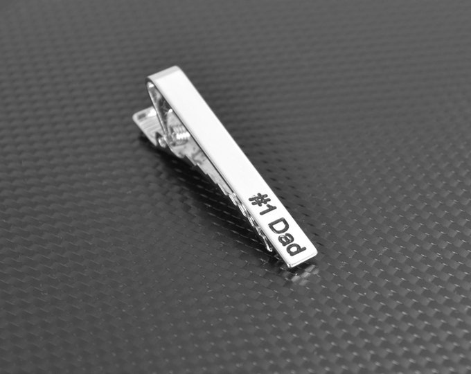 Gift for Dad, Custom Tie Bar, Fathers Day Gift, Personalized Tie Bar, Tie Bar Clip, Custom Men's Gift, Personalized for Him, Custom Tie Clip