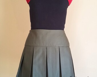 Pleated mini skirt, white tennis skirt, box pleats skirt, lolita clothing, school girl cosplay, plus size, red cheerleader, preppy style