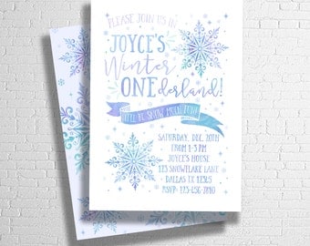 Winter ONEderland Invitation | ONEderland Invite | Winter First Birthday Invitation | DIGITAL FILE ONLY