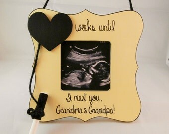 Ultrasound frame- pregnancy reveal to Grandparents- sonogram frame