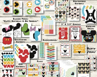 Mickey Mouse Party Decorations - Mickey Mouse Clubhouse Decorations - Mickey Mouse Printable - Mickey Mouse Party - Instant Download