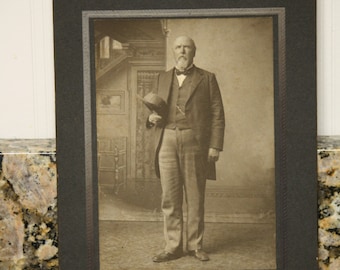 Gentleman in Early 1900's Black Backed Cabinet Card, Philipsburg PA