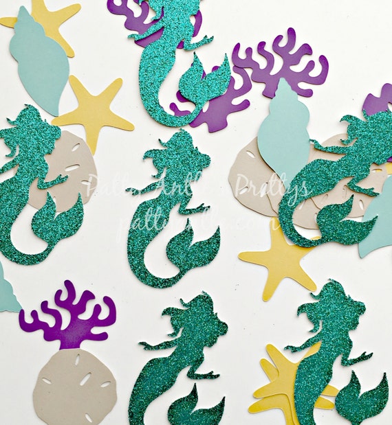 Mermaid Theme Die Cuts Under The Sea Confetti Mermaid