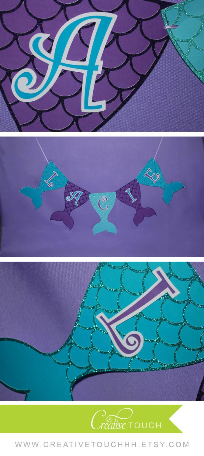 Mermaid Birthday Banner Mermaid Banner Mermaid Birthday
